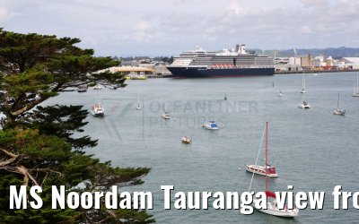 MS Noordam Tauranga view from Mount Maunganui