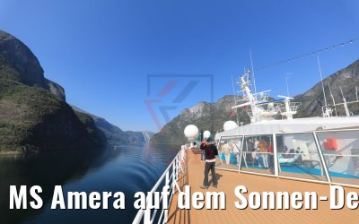 MS Amera auf dem Sonnen-Deck im Aurlandsfjord