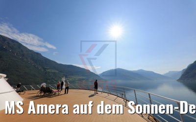 MS Amera auf dem Sonnen-Deck im Aurlandsfjord