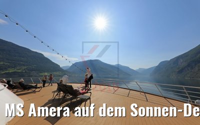 MS Amera auf dem Sonnen-Deck im Aurlandsfjord