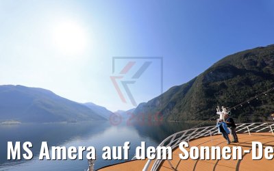 MS Amera auf dem Sonnen-Deck im Aurlandsfjord