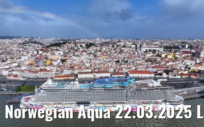 Norwegian Aqua 22.03.2025 Lisbon with rainbow