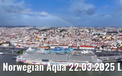 Norwegian Aqua 22.03.2025 Lisbon with rainbow