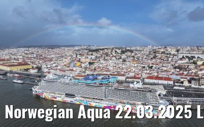 Norwegian Aqua 22.03.2025 Lisbon with rainbow