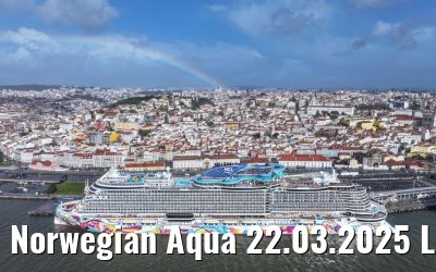Norwegian Aqua 22.03.2025 Lisbon with rainbow