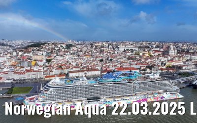 Norwegian Aqua 22.03.2025 Lisbon with rainbow