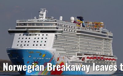 Norwegian Breakaway leaves the port of Rotterdam, April 28, 2013