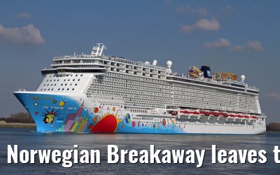Norwegian Breakaway leaves the port of Rotterdam, April 28, 2013