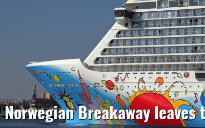 Norwegian Breakaway leaves the port of Rotterdam, April 28, 2013