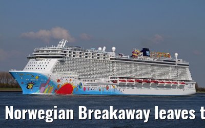 Norwegian Breakaway leaves the port of Rotterdam, April 28, 2013