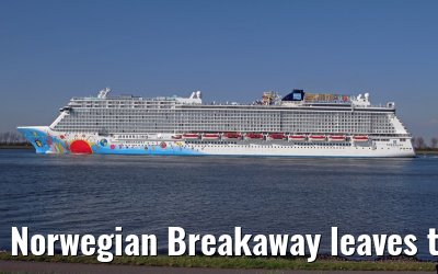 Norwegian Breakaway leaves the port of Rotterdam, April 28, 2013
