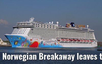 Norwegian Breakaway leaves the port of Rotterdam, April 28, 2013