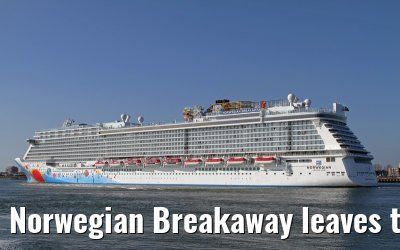 Norwegian Breakaway leaves the port of Rotterdam, April 28, 2013