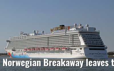Norwegian Breakaway leaves the port of Rotterdam, April 28, 2013