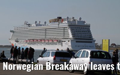 Norwegian Breakaway leaves the port of Rotterdam, April 28, 2013