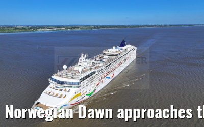 Norwegian Dawn approaches the port of Hamburg 16.07.2023