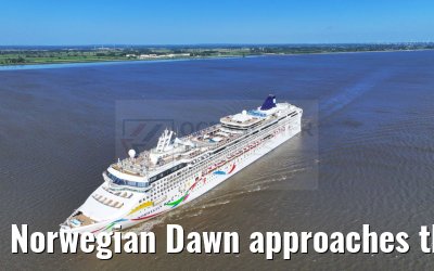 Norwegian Dawn approaches the port of Hamburg 16.07.2023