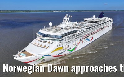 Norwegian Dawn approaches the port of Hamburg 16.07.2023