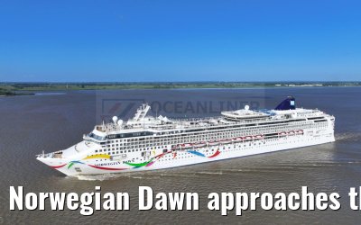 Norwegian Dawn approaches the port of Hamburg 16.07.2023