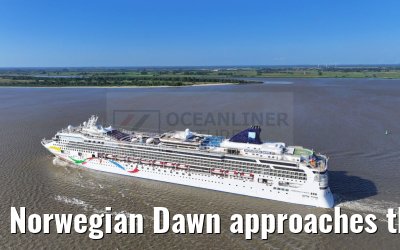 Norwegian Dawn approaches the port of Hamburg 16.07.2023