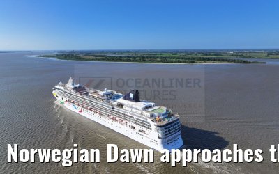Norwegian Dawn approaches the port of Hamburg 16.07.2023