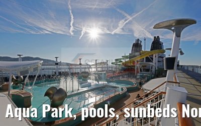 Aqua Park, pools, sunbeds Norwegian Epic