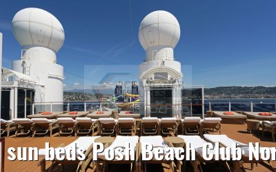 sun beds Posh Beach Club Norwegian Epic