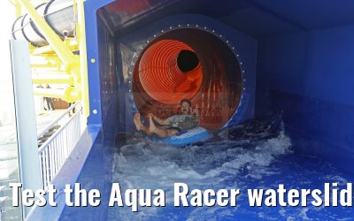 Test the Aqua Racer waterslide
