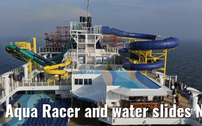 Aqua Racer and water slides Norwegian Escape at sea