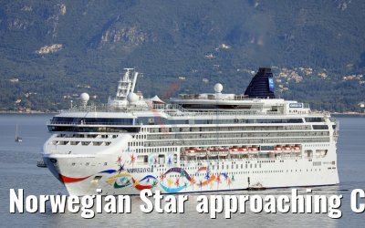 Norwegian Star approaching Corfu 24.07.2018