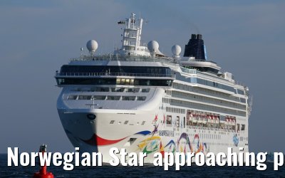 Norwegian Star approaching port of Warnemuende 22. July 2014