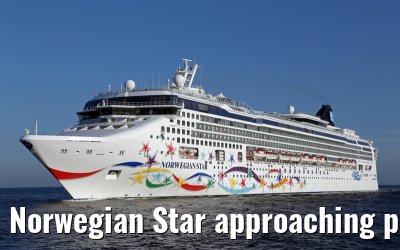 Norwegian Star approaching port of Warnemuende 22. July 2014