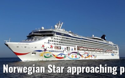 Norwegian Star approaching port of Warnemuende 22. July 2014