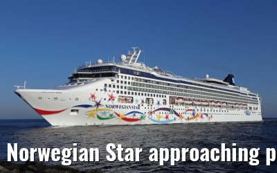 Norwegian Star approaching port of Warnemuende 22. July 2014