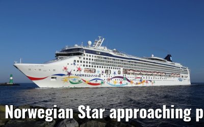 Norwegian Star approaching port of Warnemuende 22. July 2014