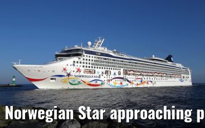 Norwegian Star approaching port of Warnemuende 22. July 2014