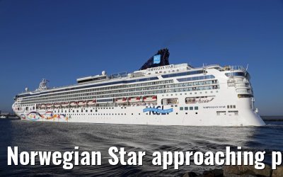 Norwegian Star approaching port of Warnemuende 22. July 2014