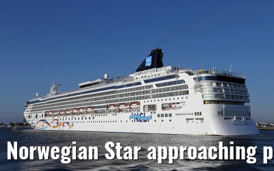 Norwegian Star approaching port of Warnemuende 22. July 2014