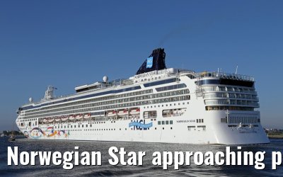 Norwegian Star approaching port of Warnemuende 22. July 2014