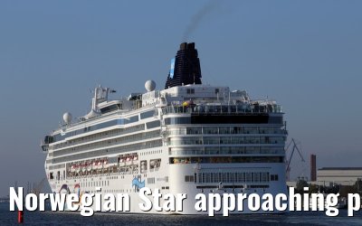 Norwegian Star approaching port of Warnemuende 22. July 2014