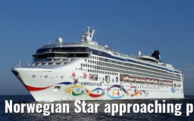 Norwegian Star approaching port of Warnemuende 22. July 2014