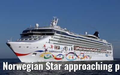 Norwegian Star approaching port of Warnemuende 22. July 2014