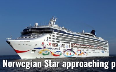 Norwegian Star approaching port of Warnemuende 22. July 2014