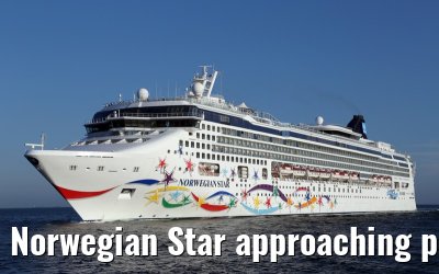 Norwegian Star approaching port of Warnemuende 22. July 2014