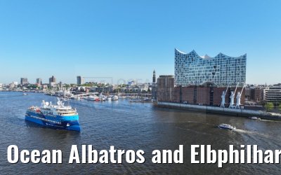 Ocean Albatros and Elbphilharmonie port of Hamburg 03.05.2024