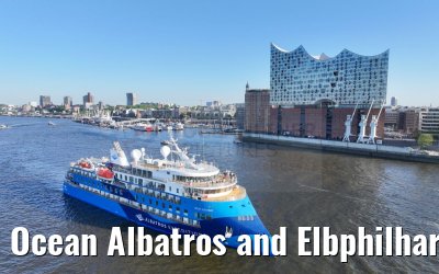 Ocean Albatros and Elbphilharmonie port of Hamburg 03.05.2024