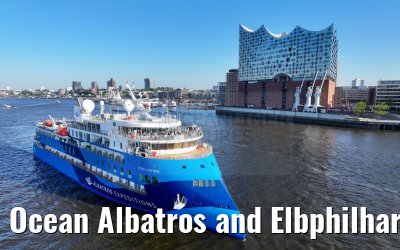 Ocean Albatros and Elbphilharmonie port of Hamburg 03.05.2024