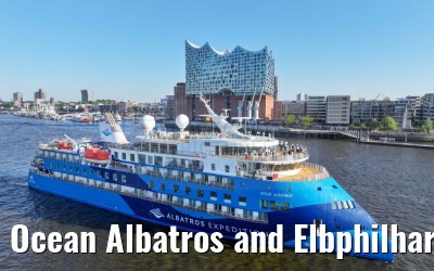 Ocean Albatros and Elbphilharmonie port of Hamburg 03.05.2024
