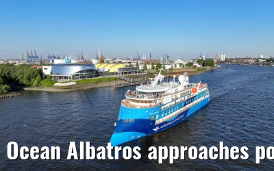 Ocean Albatros approaches port of Hamburg 03.05.2024
