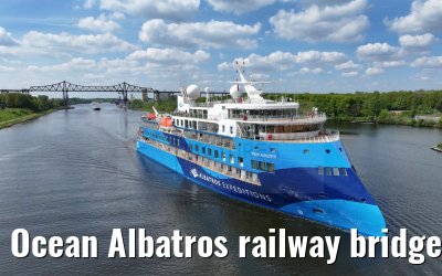 Ocean Albatros railway bridge Rendsburg, Kiel Canal 04.05.2024